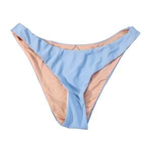 J. Crew Light Blue Curved Waist Cheeky Bikini Bottom New With Tags Womens Size M